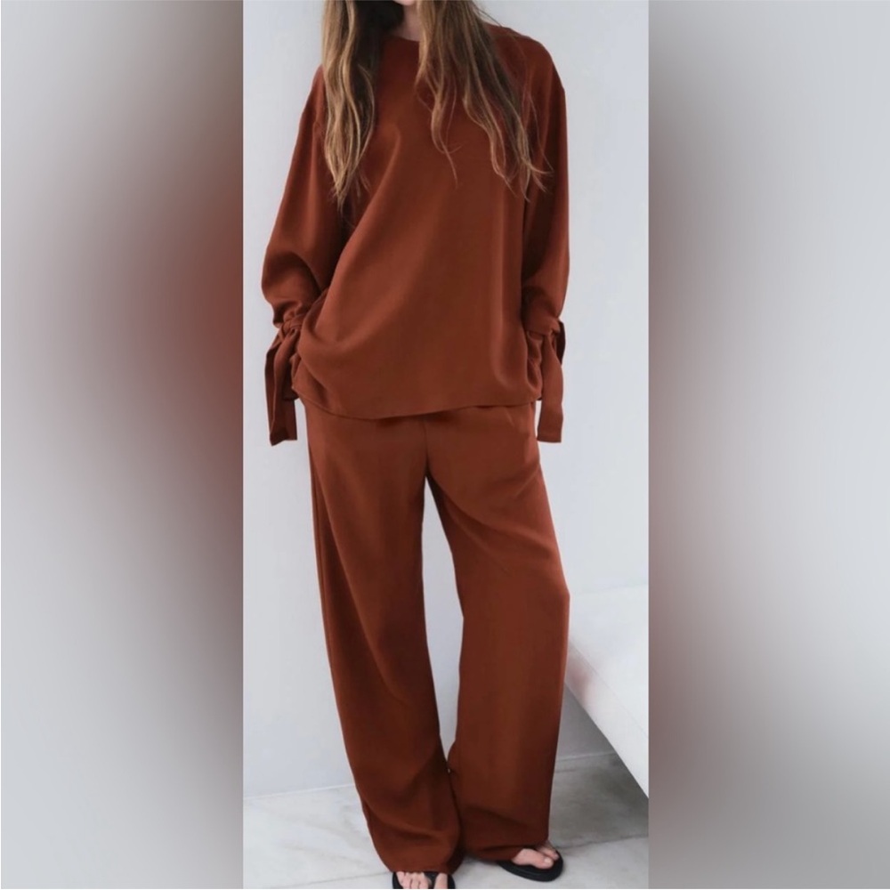 2-pc Zara Flowy tied top and pants co-ord Set